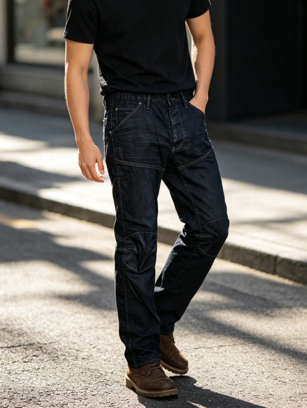 G-Star RAW 3301 96 Utility Cargo Work Jeans Black Men's Size 34